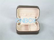 Travel Zipper Leather Jewelry Boxes For Necklace , Recyclable